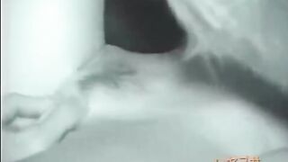 The guy licks the hairy pussy of his sleeping Asian stepsister