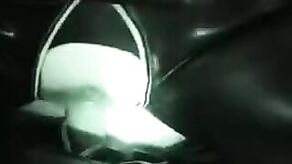 The husband and wife play with latex costumes, having fun