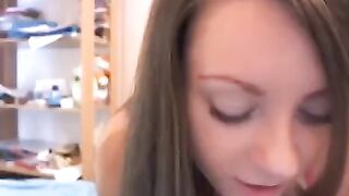 A Russian beauty with delicate breasts poses on webcam