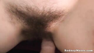 A cute girl has sex with her hairy neighbor