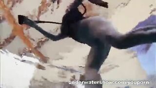 A erotic scene of a naked woman in the pool, perfect for relaxation