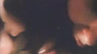 A vintage scene of a girl who loves sperm and fucks with two guys