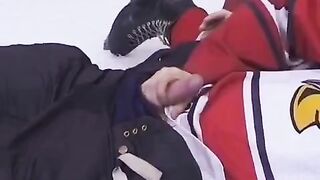 The fan gave the hockey player her ass to play with