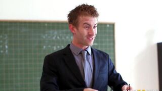 A student girl is fucking with her teacher in the classroom