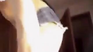 Bouncing huge natural boobs of sexy Russian teen