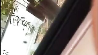 The guy just does not care and jerks off his cock on the street