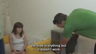 Brother Trachnul Sesstin fucks skinny Russian teen 18+ on the couch hard