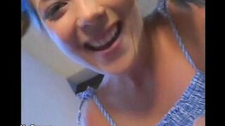 The tiny babysitter with natural tits is getting fucked