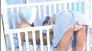 The tiny babysitter with natural tits is getting fucked