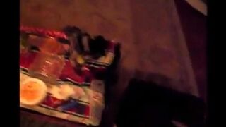 Girl was a drunk in the garbage and began to do blowjob