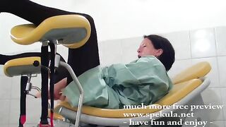 The girl received a fisting in the gynecologist's office for her holes