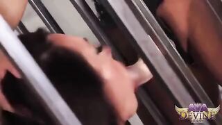 Two adult lesbians are having rest with the help of a strap-on