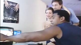 She was fucked by two guys while listening to their conversation