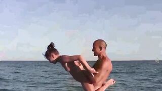 Acrobatic nudity on the beach is always worth watching