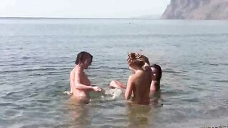 The girl went to the nude beach and got a little too comfortable