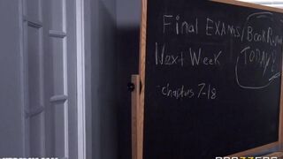 A student fucks his teacher with big tits
