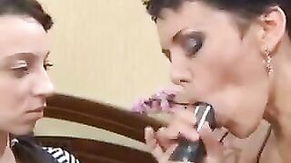 A mother is giving a lesson to her daughter on how to please a man