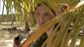 The couple engaged in passionate sex right on the sandy beach