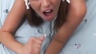 Standing sex with a hot blondie and a smooth basket