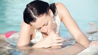 A hot Russian girl is fucking in the swimming pool