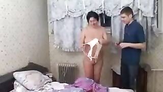 A young man has sex with his old mother in secret