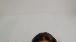 The guy pours sperm on the girl’s face and beautiful tits