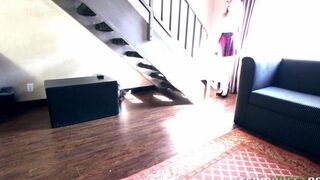 The guy planted his woman with a big ass on the couch in POV