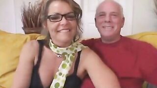 The grandfather gave her student to her aged wife