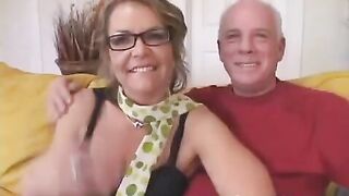 The grandfather gave her student to her aged wife