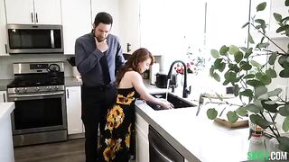 A man checked the kitchen, but he did not see my pussy there