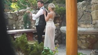 Blonde honeymooners fucked by friends on the street