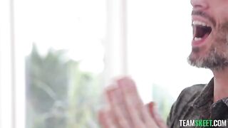 Redhead with glasses gets fucked in a condom-free zone