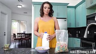 A hot beauty has a wild threesome sex party at her home