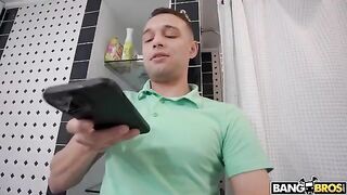 The stepson is having fun with his hot stepmom