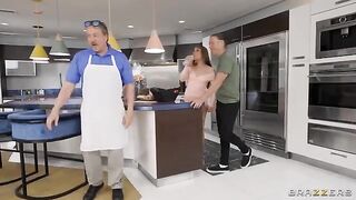 A new neighbor girl gets her ass oiled and stuffed