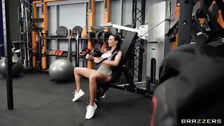 The girl is too excited to play sports, so she is scissoring with a partner