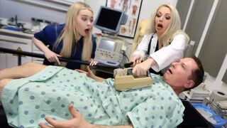 A doctor has a threesome sex with two hot nurses