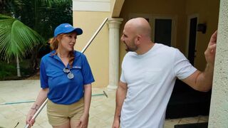The pool girl with a sexy ass of a MILF is mine