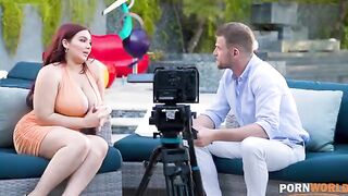 A busty porn actress gets her ass smashed hard during an interview, as seen in the wild videos of Natasha Nice
