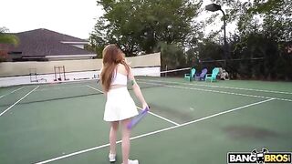 The cute girl is fucking with her tennis coach