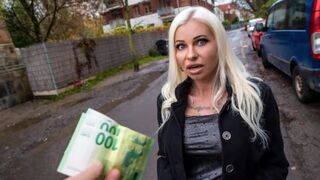 Blonde MILF slut gets fucked on the street for two hundred bucks