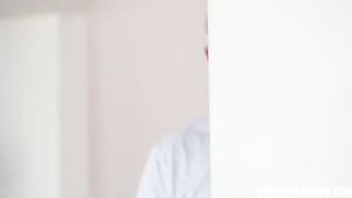 Redhead Celestina got her pussy fucked while wearing white bloomers