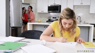 Tutor Tips & Big Natural Tits - an unforgettable threesome experience