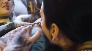 Strap-on sex with two sexy lesbians in HD quality