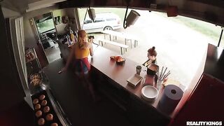 Babe fucked on the kitchen table by a cunning guy
