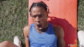 A yogi guy got his dick railed in doggystyle on the street by Brandy Renee