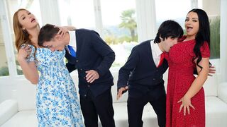 The stepson spread the mother's legs for the last time