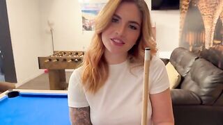 She played pool and lost, so she had to engage in intimate act