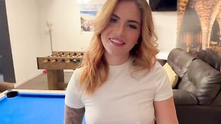 She played pool and lost, so she had to engage in intimate act