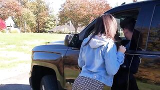 The pretty girl was picked up by a driver and fucked hard